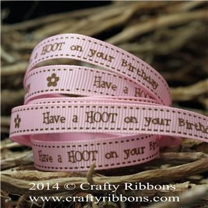 Spring Owl Ribbon - Birthday Pink